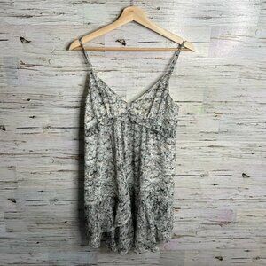 Bcbgeneration dress mini white ruffle gray size small Bcbg